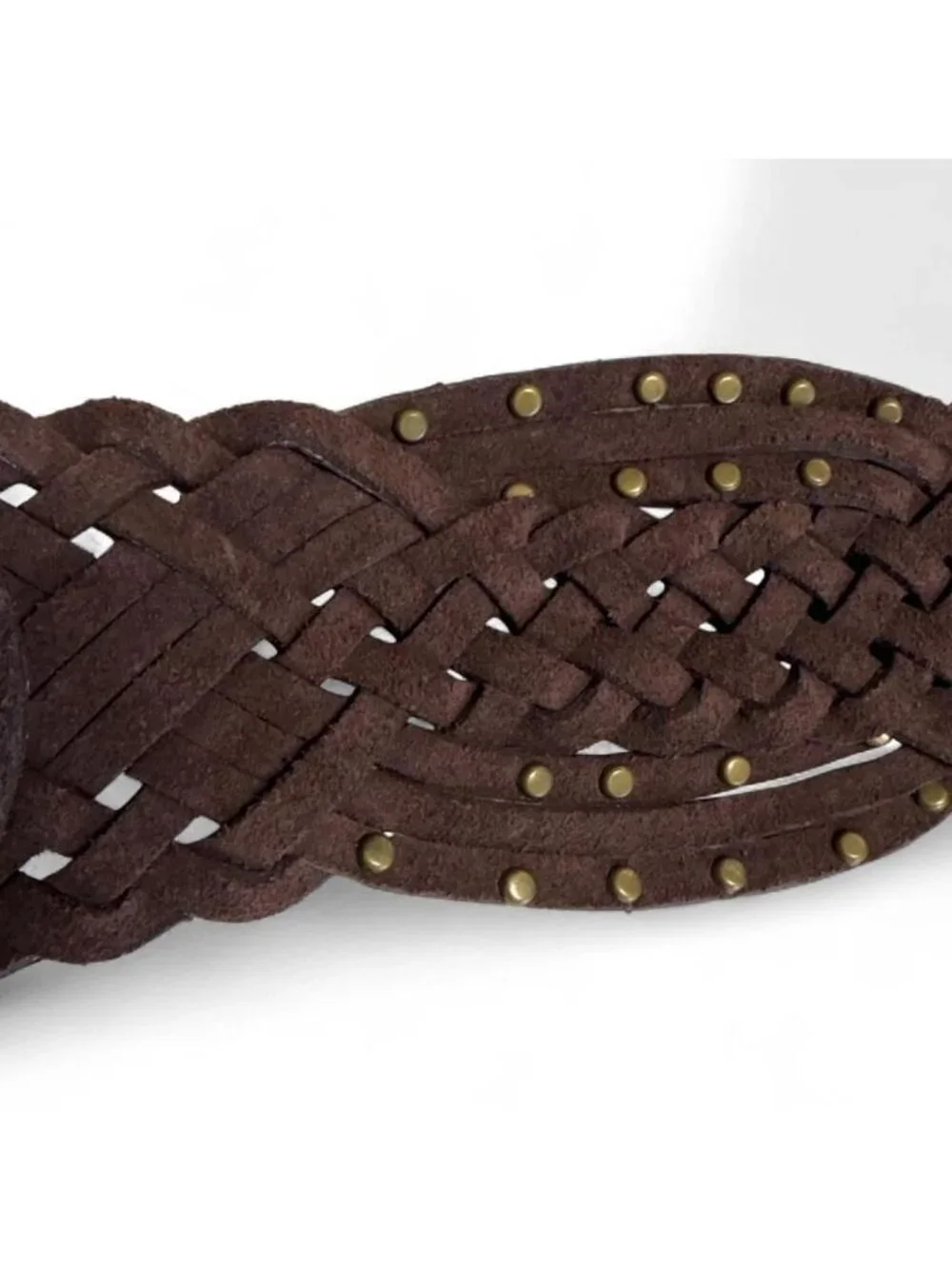 Vintage Y2K Coldwater Creek 90's Braided Nailhead Belt Women's Small Festival